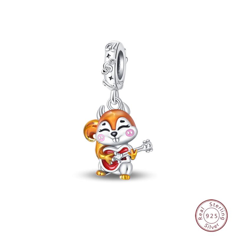 Copper Beaded Pendant Shiny Zircon Dessert Donut For Original 3Mm Bracelet Ladies Fine Jewelry