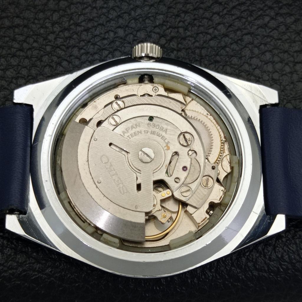 REFURBISHED VINTAGE SEIKO 5 AUTOMATIC 6309A JAPAN MENS BLUE DIAL WATCH a440892-4