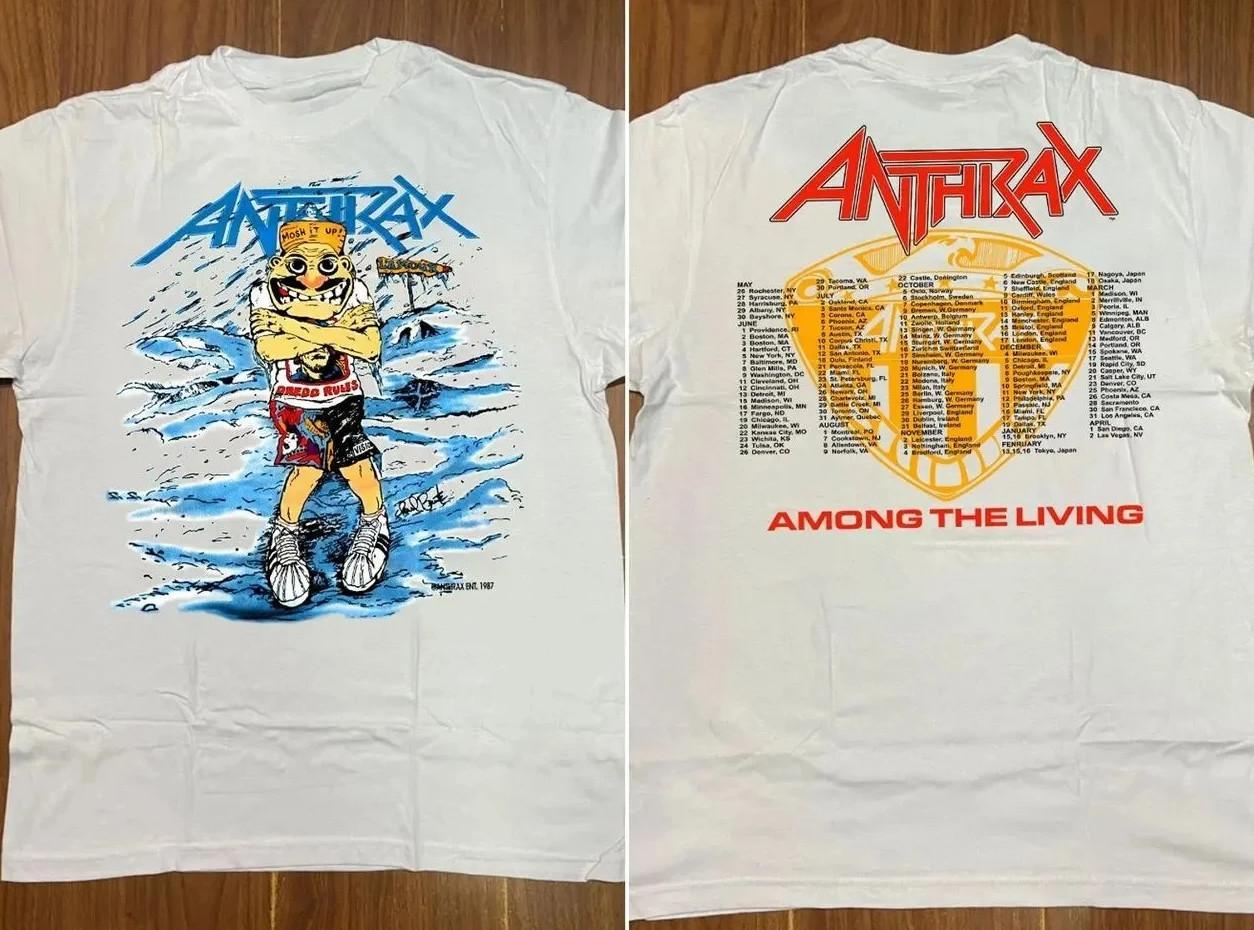 Vintage 1987 Anthrax Among The Living Tour 1987 T-shirt size S-5XL XXXL