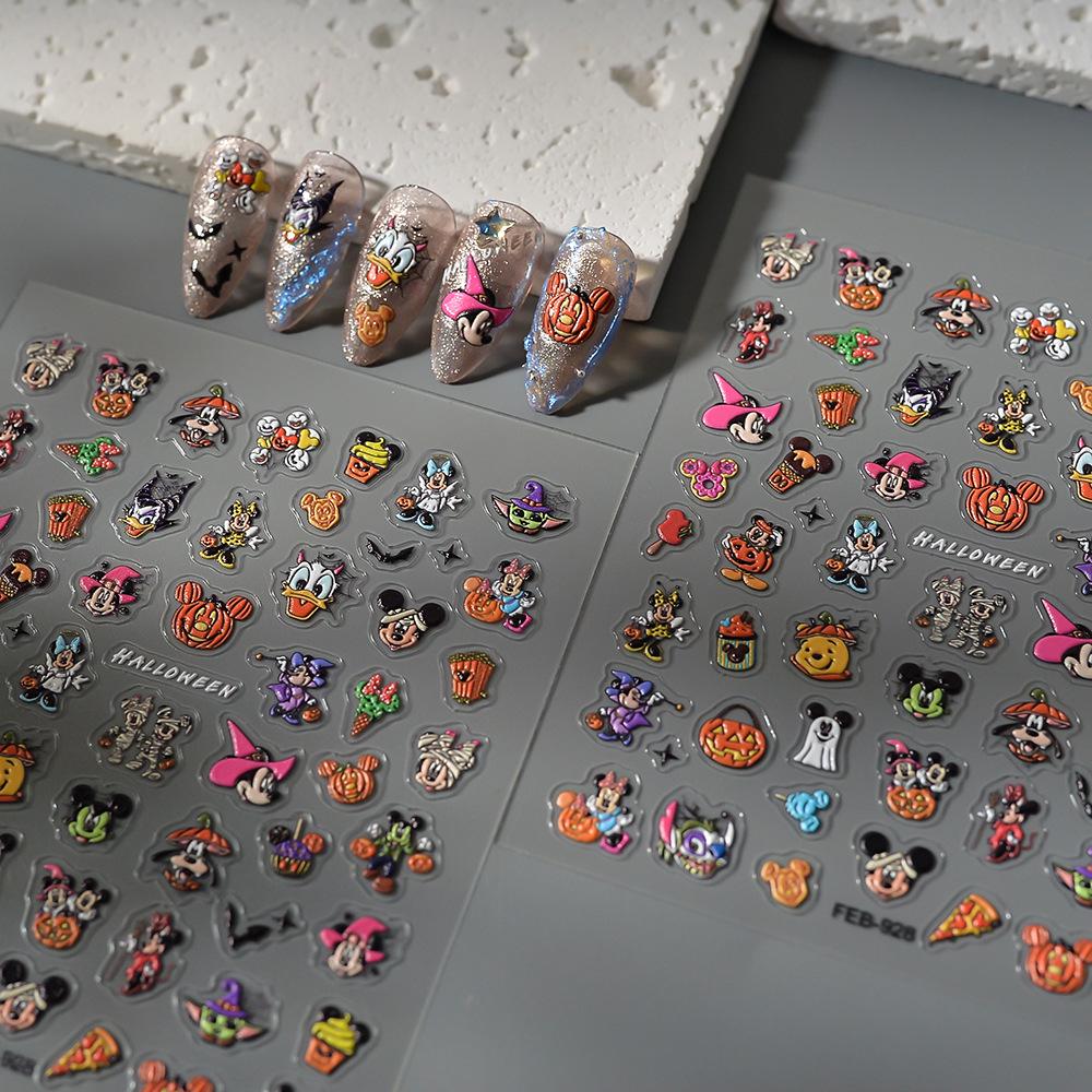 

Embossed Halloween Nail Stickers: Cute Spider, Bat & Pumpkin Designs