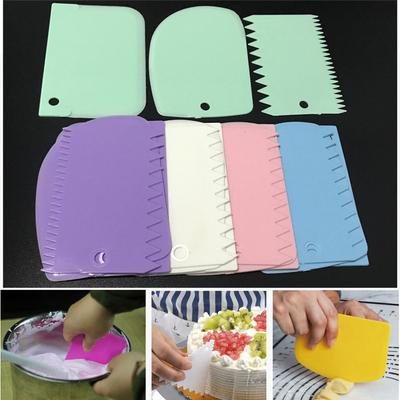 3 Teile/satz Teig Icing Fondant Schaber Kunststoff Kuchen Backen Creme Modellierung Werkzeug
