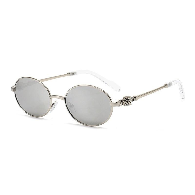Vintage Metal Retro Sunlight Oval Sunglasses For Men And Women With Uv400 Protection