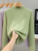 Women's Colorful Dot Yarn Fleece Sweater - Half-High Collar Knitwear for Autumn/Winter
