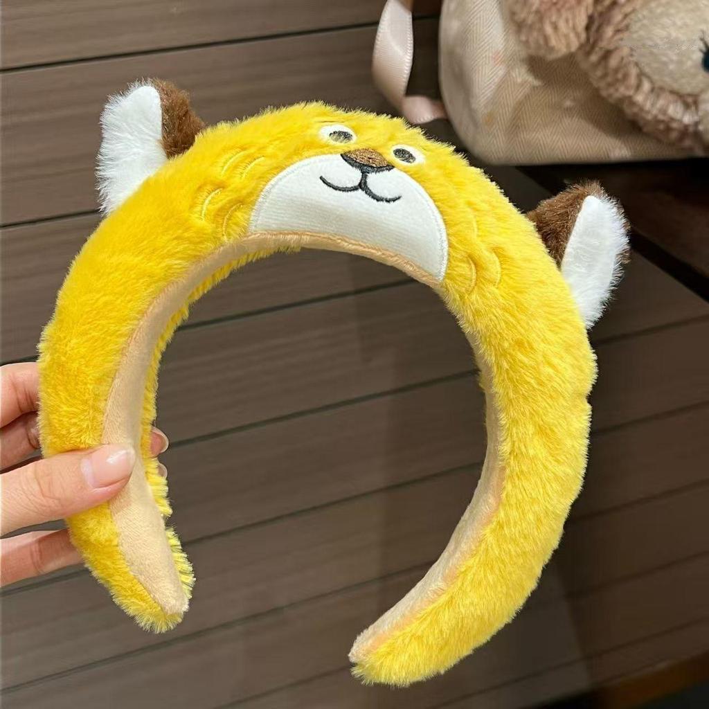 Adorable Cartoon Animal Plush Headband & Hair Clips for Kids & Adults - Perfect for Face Washing or Photos