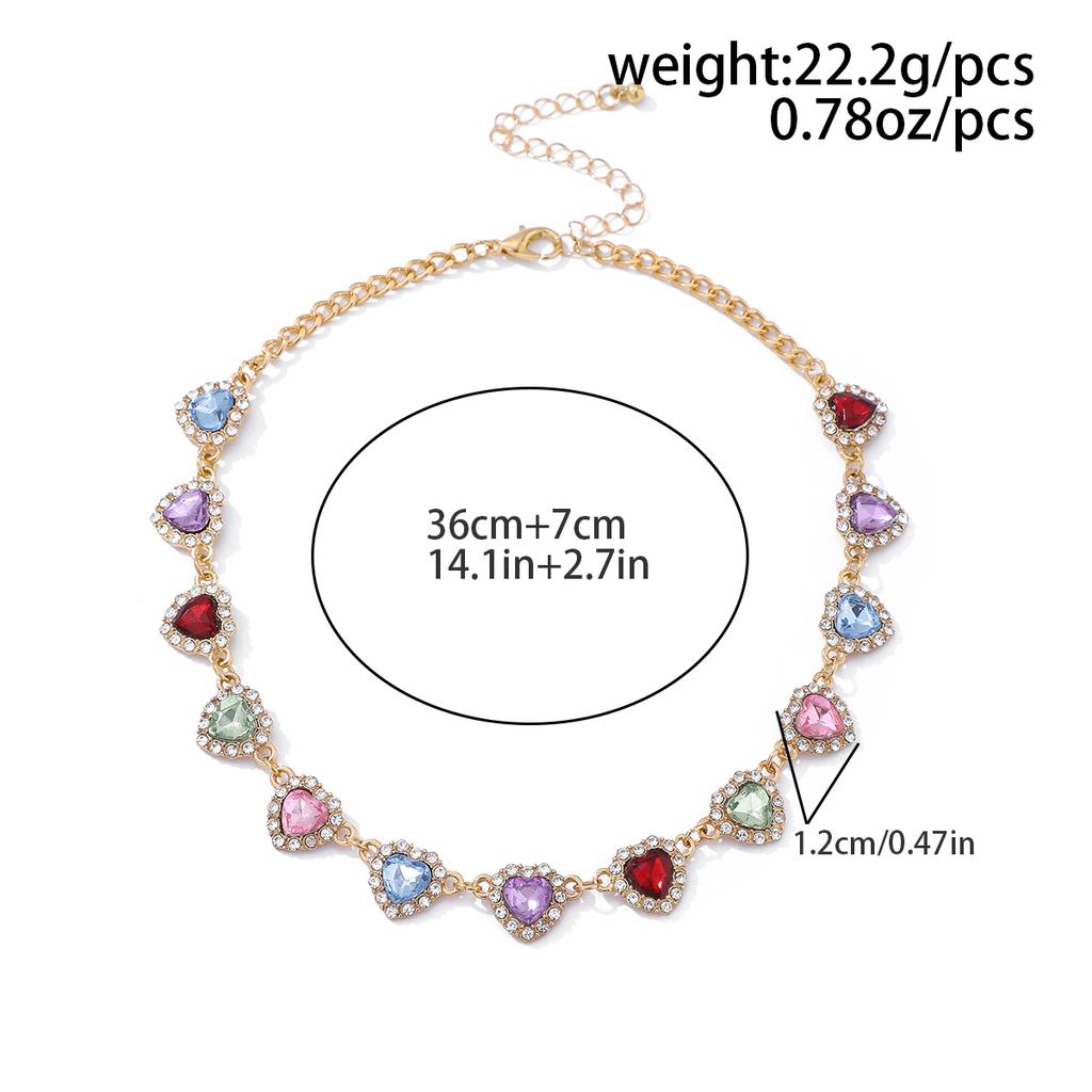 Ingemark Luxury Love Heart Rhinestone Chain Necklace for Women 2025 New Wed Bridal Elegant Choker Aesthetic Neck Jewelry Gift