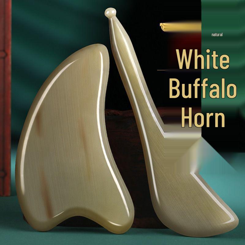White Buffalo Horn Gua Sha Facial Massage Tool for Anti-Wrinkle Treatment