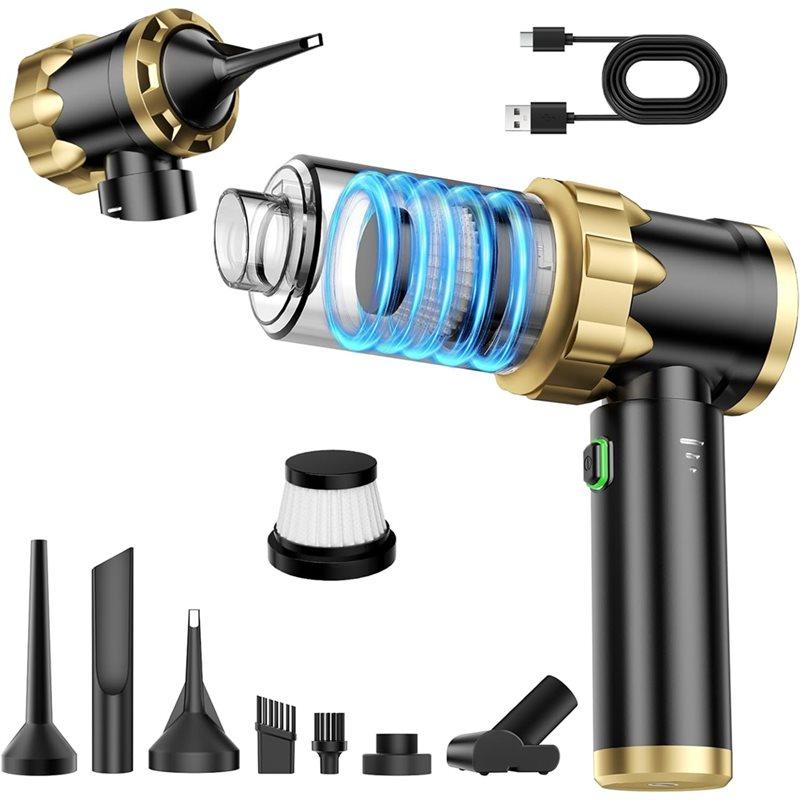 

A78E-Car Vacuum Portable Cordless-Handheld Vacuum Cleaner With 16000PA Strong Suction,7In1 Air Duster/Blower,For Car,Home,Pet чорний