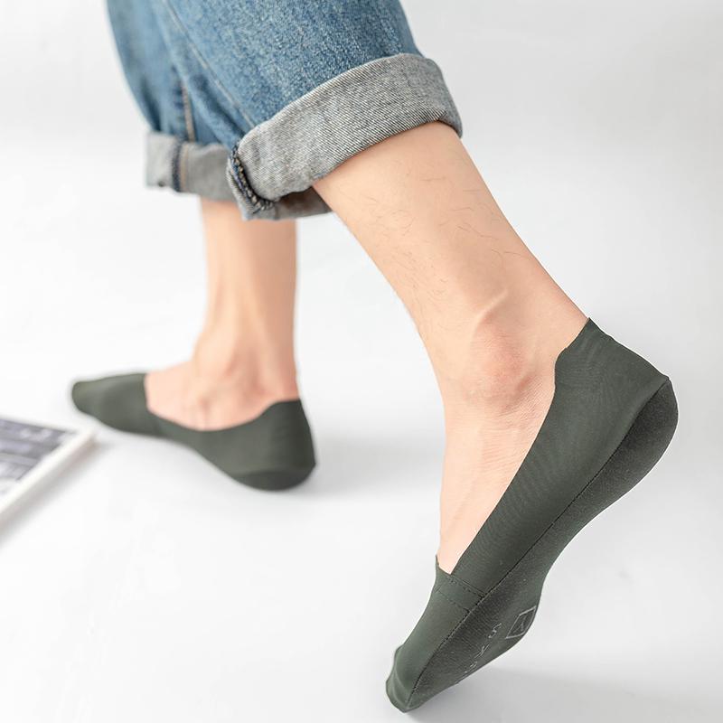Summer Socks Men Invisible Boat Socks Shallow Breathable Silicone Non-slip Comfortable Cotton Sock