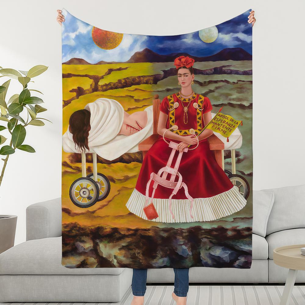 Blanket F-FridaS-ES Throw Super Cosy Plush Living Room Sofa Artwork Couch K-KahloS-ES Childish Birthday Gifts