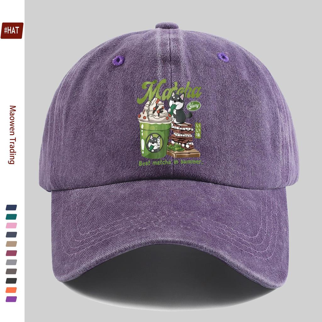 pc Fashion Trendy Cartoon Dog Pattern Printed Baseball Cap with Cute Pet Dog Print Design Decorative Hat Comfortable Lightweig