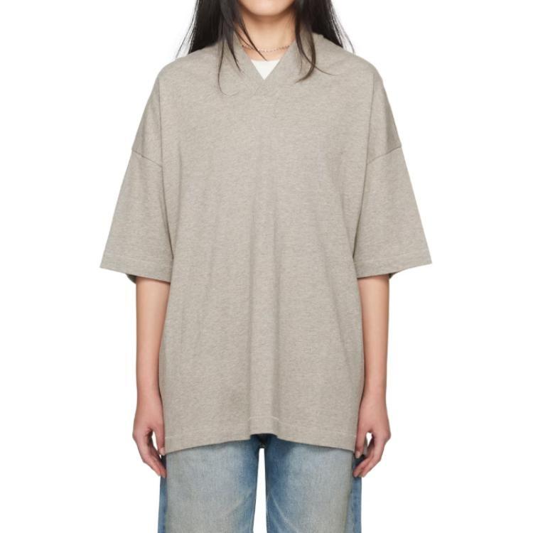 Fear of God Essentials SS24 V Neck T-shirt 'Heather Grey' Men's 125SU244211F