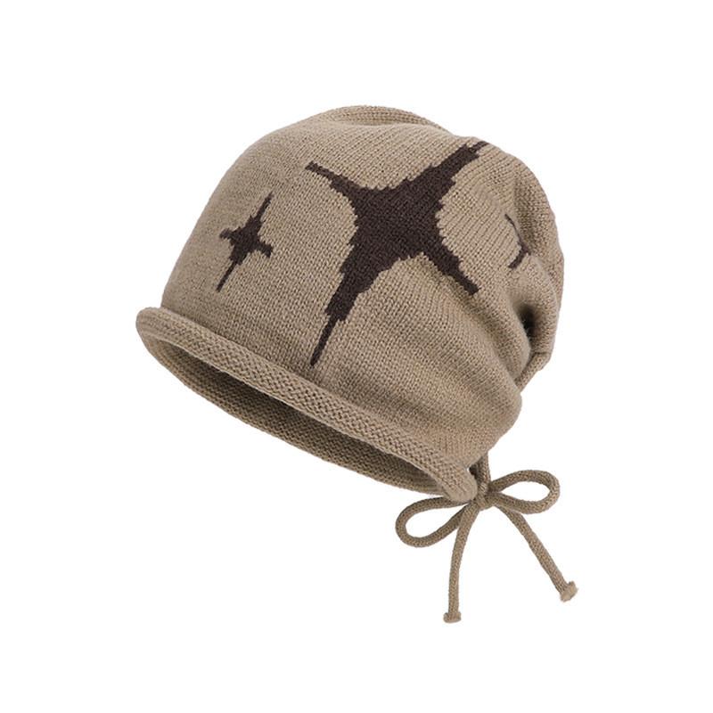 Autumn Winter Style Knit Hat For Women Warm Beanie Casual Headgear хаки