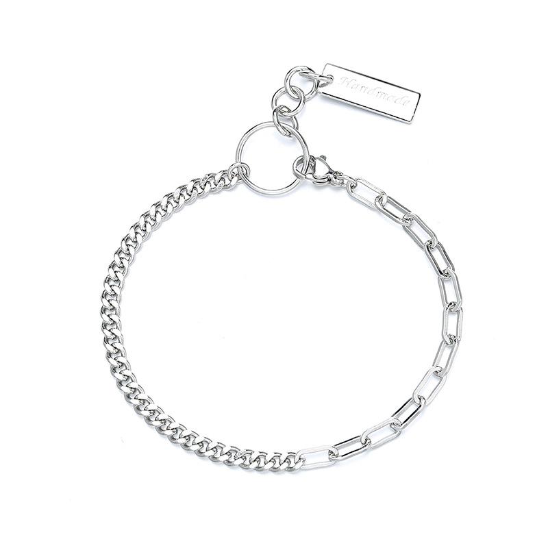 ANENJERY Splicing Chain Bracelet for Women Geometric Bracelet Party Fine Jewelry