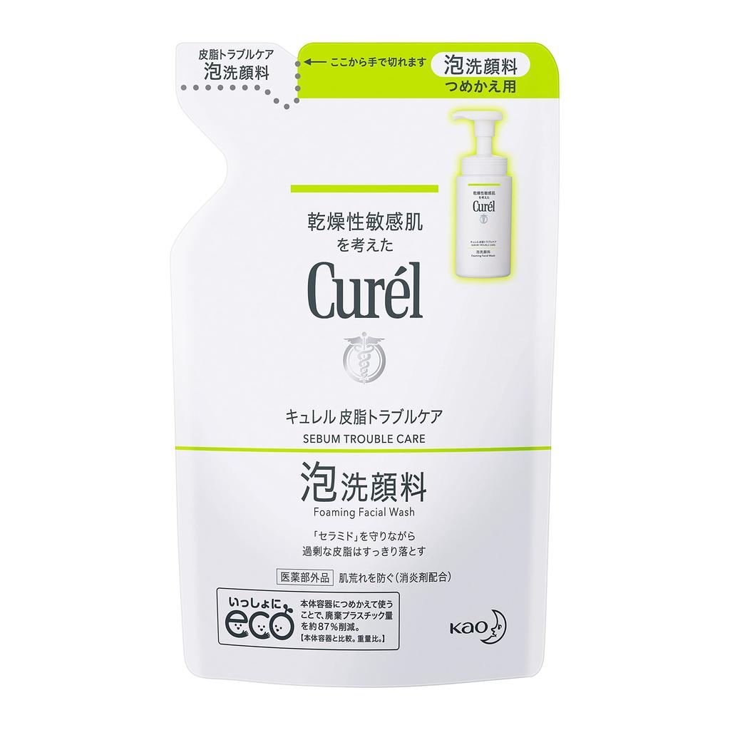Curel Sebum Trouble Care Foaming Face Wash 150ml - Control Oily Skin