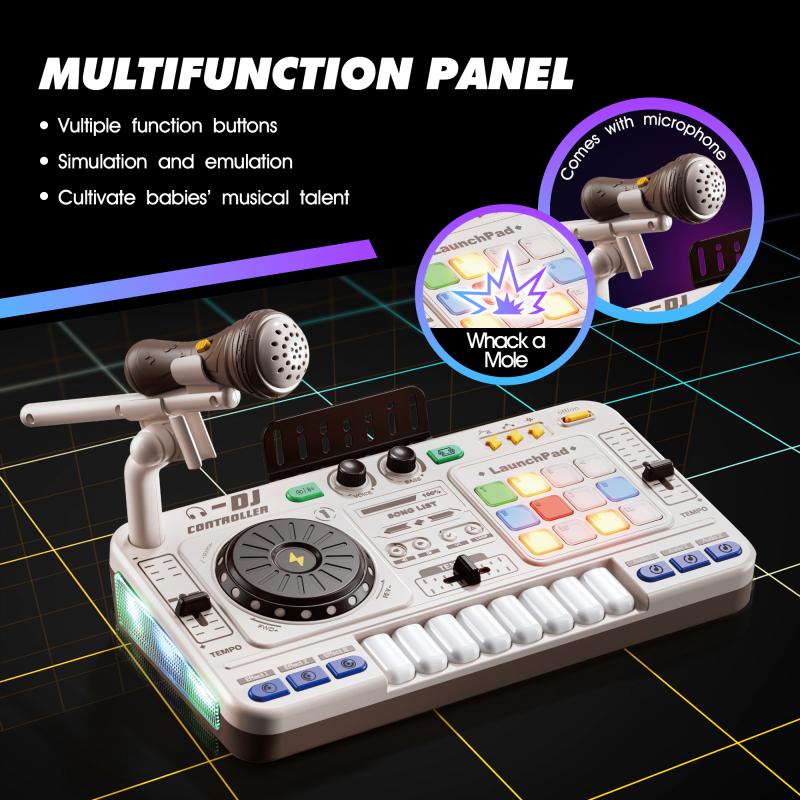 High-Quality Kid High-Quality Electricity High-Quality Dj High-Quality Mixer High-Quality With High-Quality Microphone High-Quality Electronic белый
