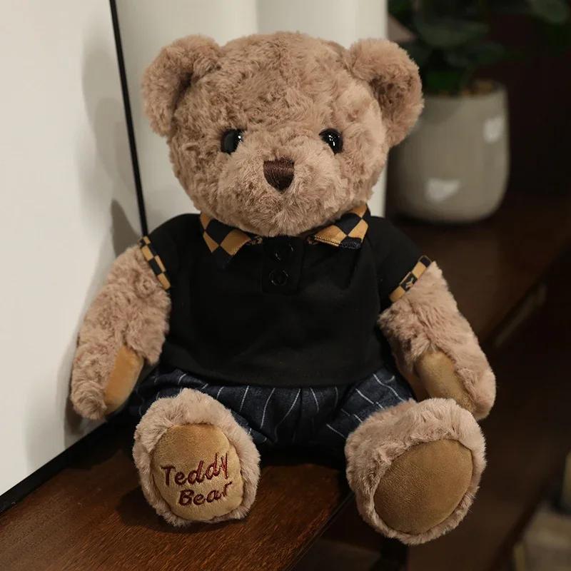 High Quality Soft Teddy Bear Plush Toys Tie Bear Doll T-shirt Paul Teddy Bear  Cute Pillow Animal Cushion Children Birthday Gift
