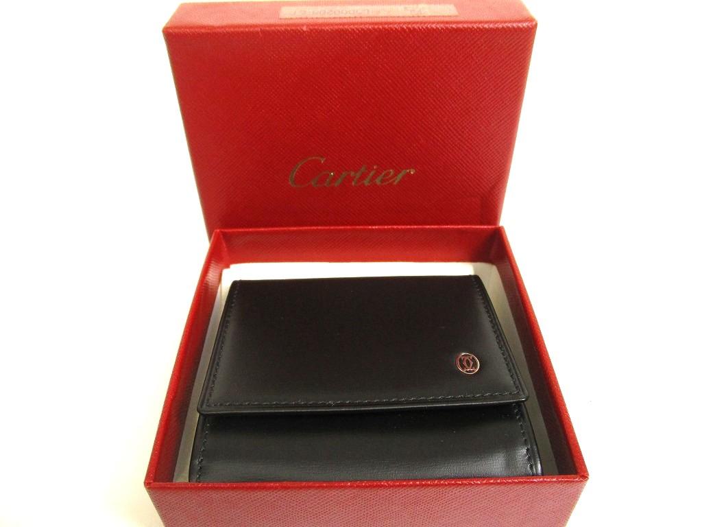 Authentic Cartier Pasha De Cartier Black Leather Silver H/W Coin Purse #a948  Refurbished