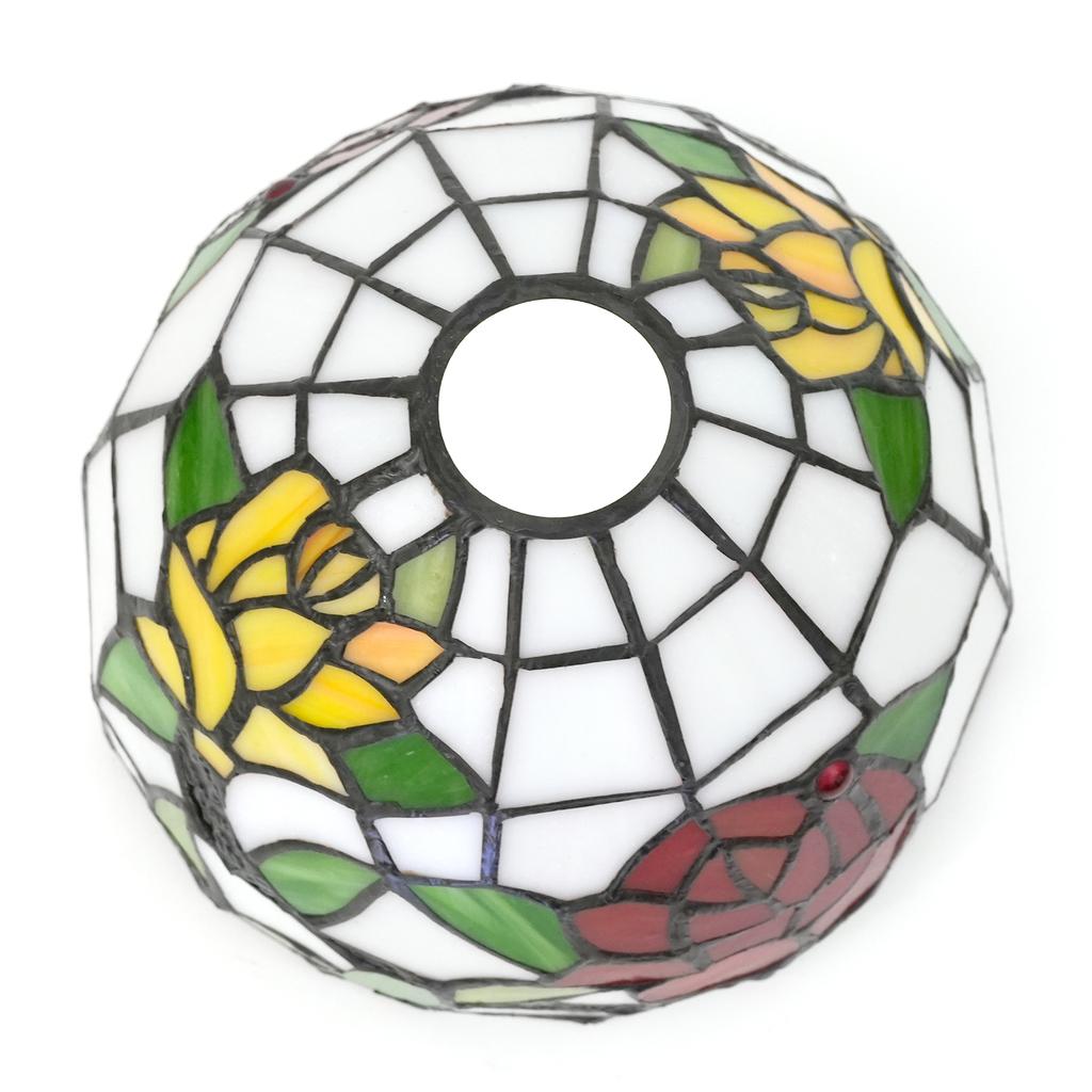 Retro lamp cover Feather Design 8" Yellow Stained Glass Lampshade - Perfect for Table, Floor Lamps & Chandeliers