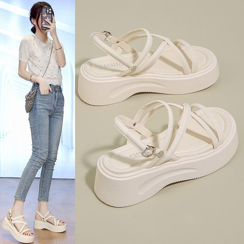 

Fashion Cross Strap Women s Chunky Sandals Summer Luxury Women Gladiator Sandals Flip Flops Fashion Slingbacks Ladies Slippers De Mujer 40 белый