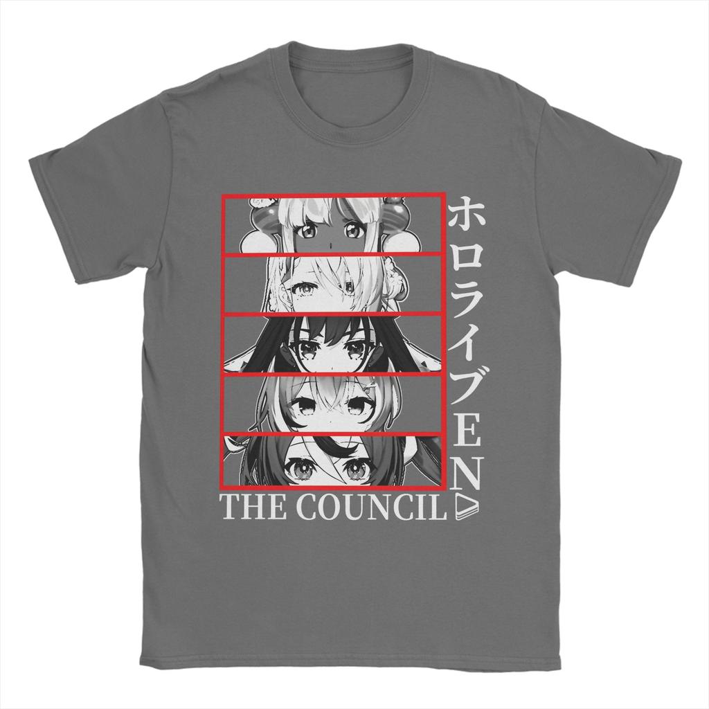 Hololive EN Council Panel Graphic Printed T Shirt Men Women  Pure Cotton  Tee Shirt Clothing