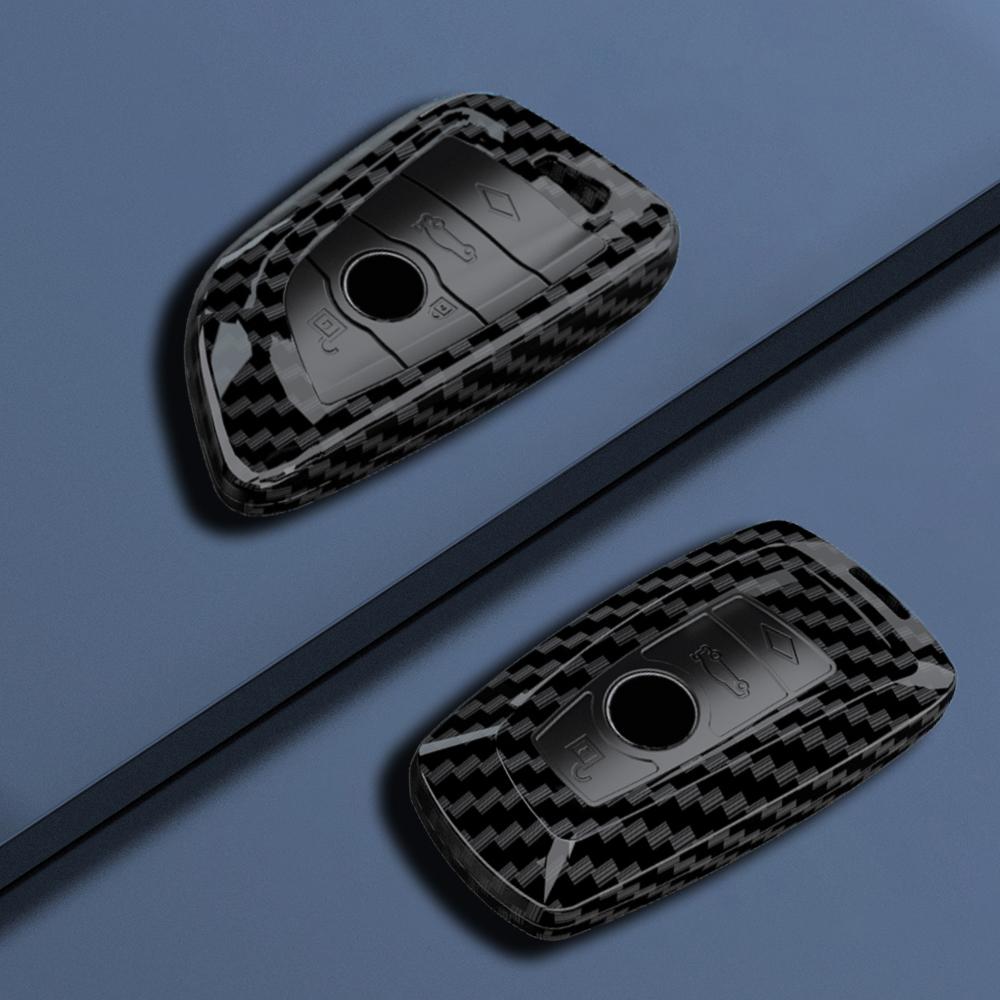 Abs Carbon Fiber Car Key Case Cover For Bmw 1 2 3 4 5 6 7 Series X1 X3 X4 X5 X6 X7 F10 F20 F30 G20 G30 G01 F15 F16 G02 G05 F34