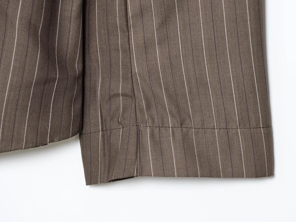 Striped Padded Shoulder Suit Jacket & Pleated Trousers Set