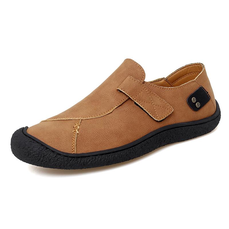 Large Size 2025 Autumn New One-pedal Versatile Doudou Shoes Genuine Leather Soft Sole Non-slip Men's Casual Shoes