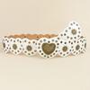 Y2k Cowgirl Waist Belt Wide Side PU Leather Waistbands Love Heart Patchwork Waist  Jeans Decor