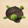 4 Pcs Crochet Turtle Coasters SetFunny Handmade Woven Drink MatsCute Shell Shaped Mug Cup MatTable Desk Decor
