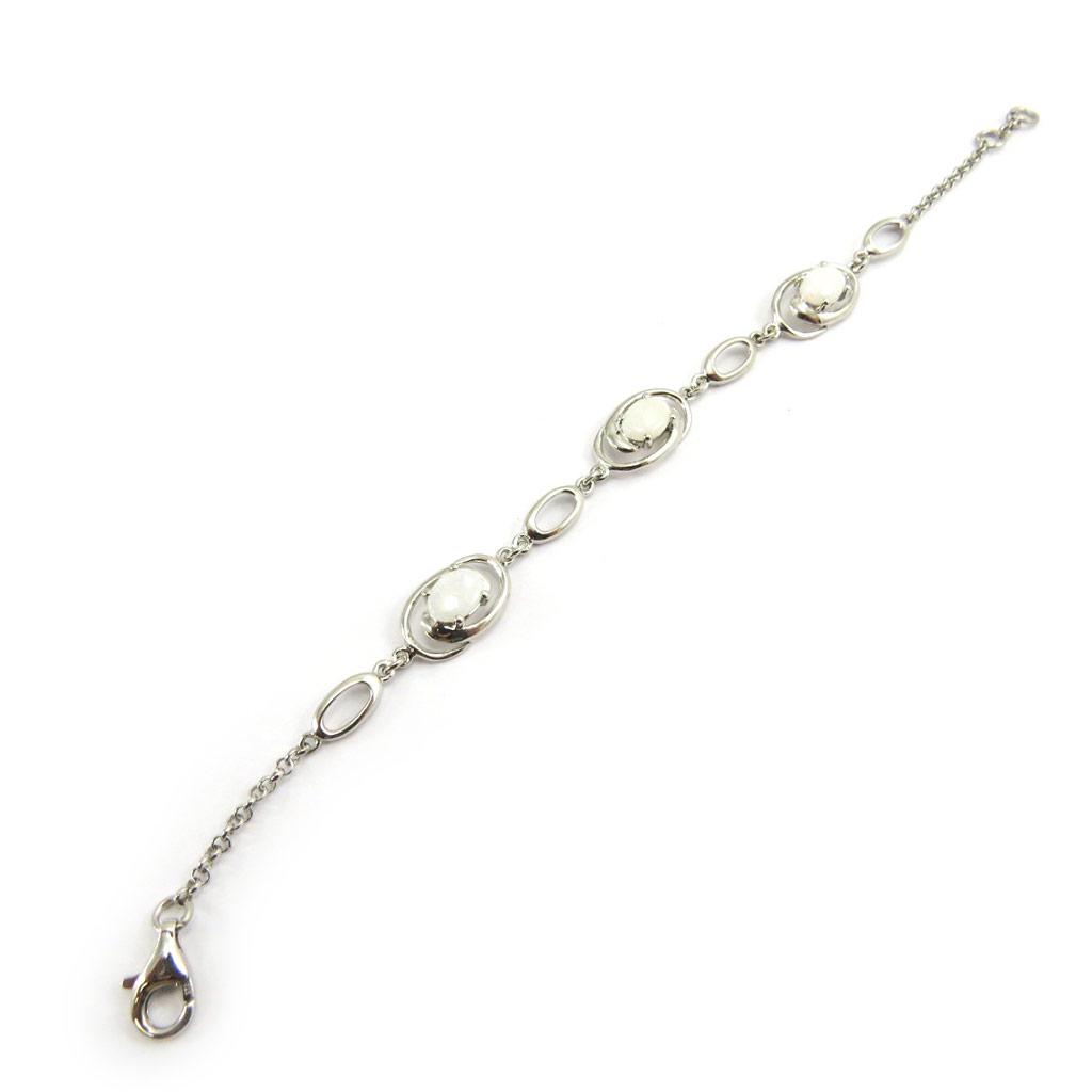 Les Trésors De Lily [G8682] - Silver Bracelet 'Goddess Opal' Silver White (rhodium-plated) - 9 Mm