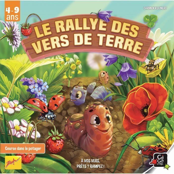 Jeu de plateau - gigamic - rallye des vers de terre - 2 joueurs ou plus - 4 ans et plus