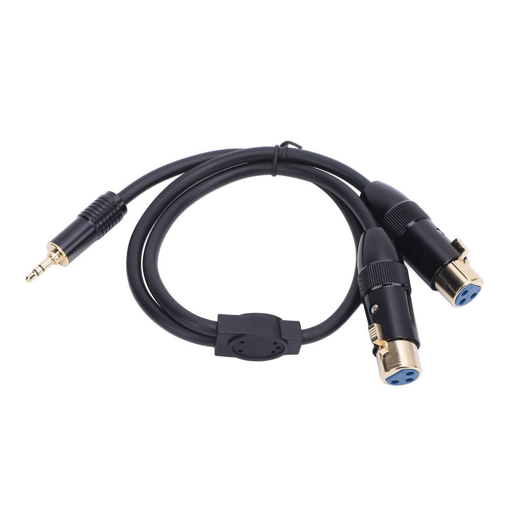 0.5m / 1.64ft XLR Microphone To 3.5mm Cable Active Speaker Connection Cable for DSLR Cameras