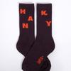 HANKY ALPHABET CREW SOCKS [Brown-Orange]