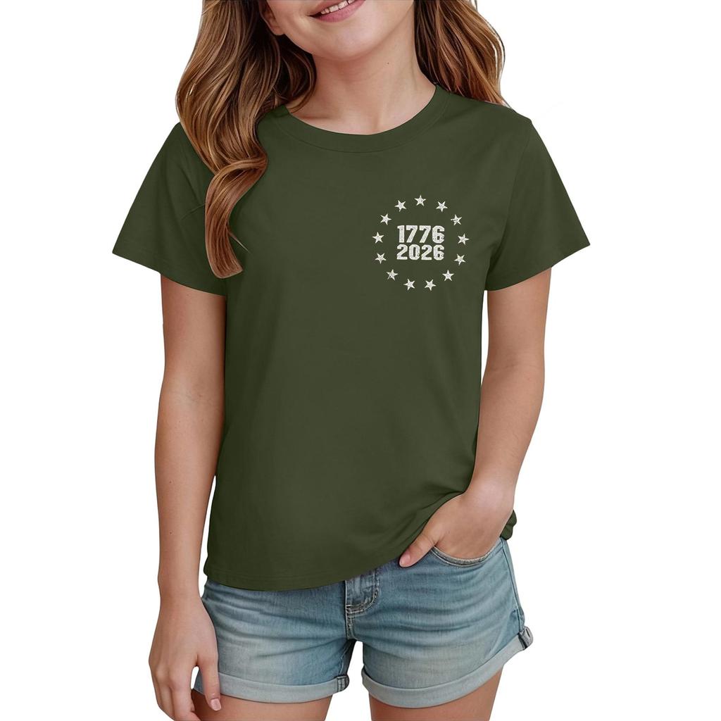 Boys' And Girls' Printed Fashion Casual Short-Sleeve T-Shirts