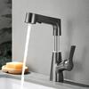 Pull Out Lift Kitchen Faucet 360° Rotatable Bathroom Basin Faucet Stainless Steel Kitchen Sink Faucet with Pull Out Sprayer