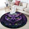 Purple Owl,Round Area Rug,Carpet Rug for Living Room Bedroom Sofa Playroom Decor,Non-slip Floor Mat