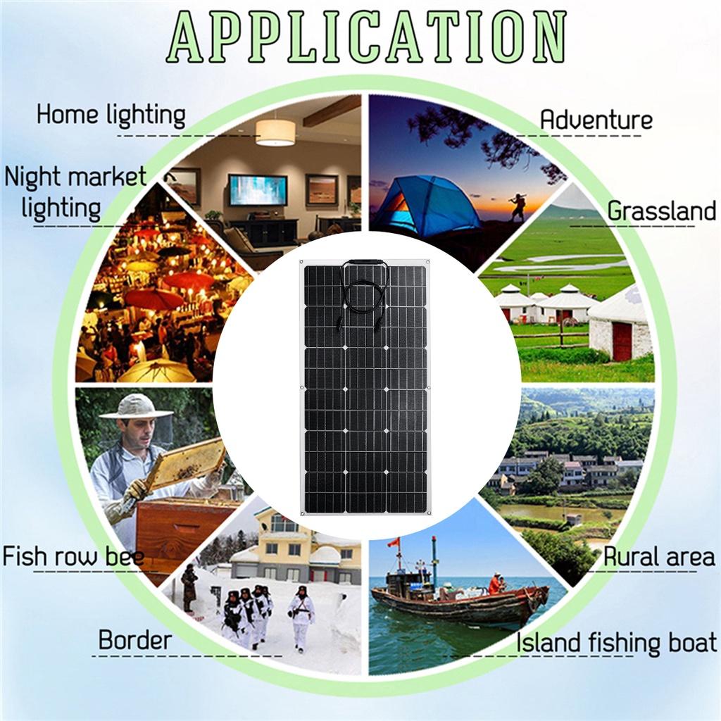 150W solární panel Flexibilní 18V kabel pro vlastní potřebu Vodotěsný venkovní auto RV dobíjecí napájecí systém pro auto RY