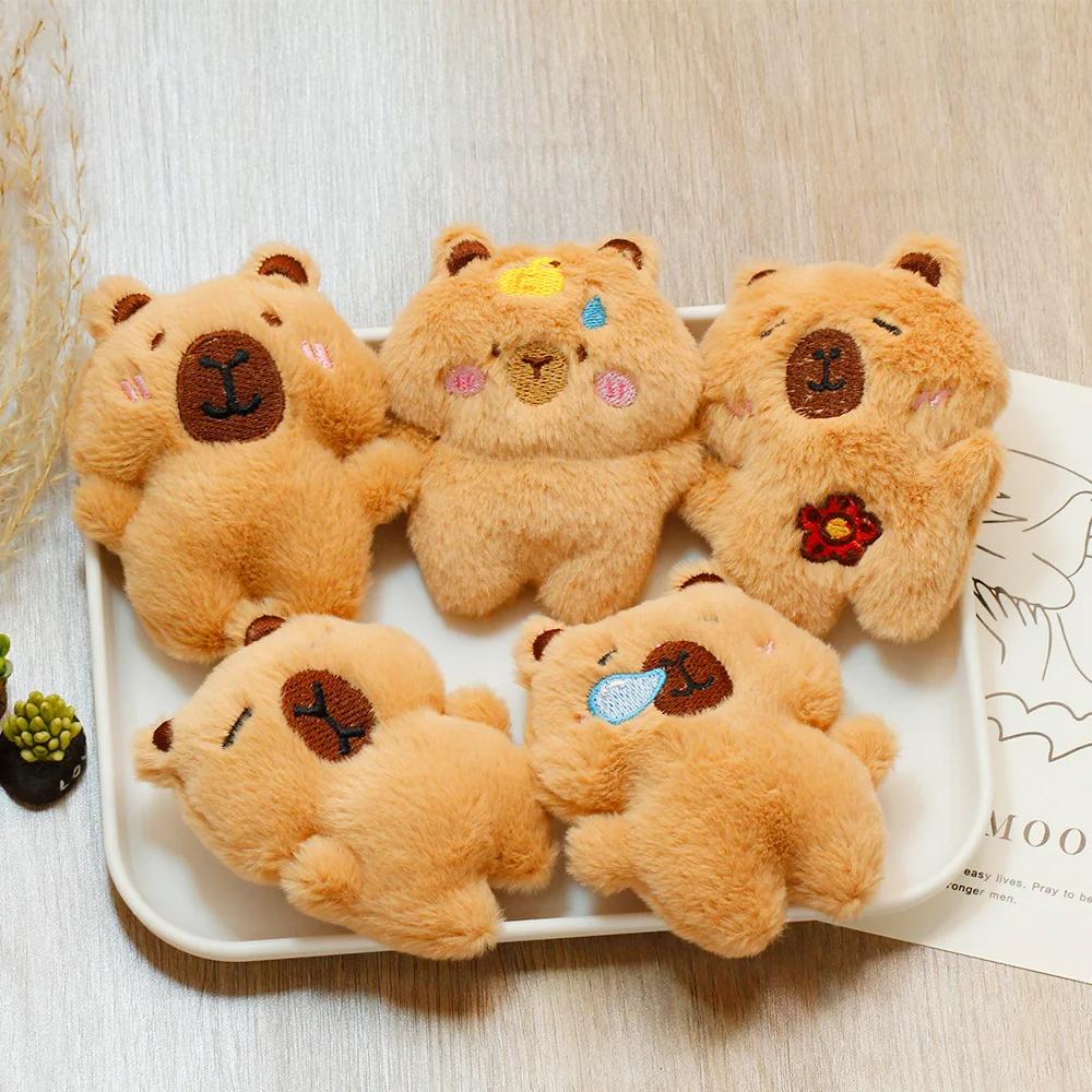 1-10PCS Capybara Plush Keychain Cute Animal Plushie Doll Outfits Bag Charm Keyring Pendant Backpack Accessory