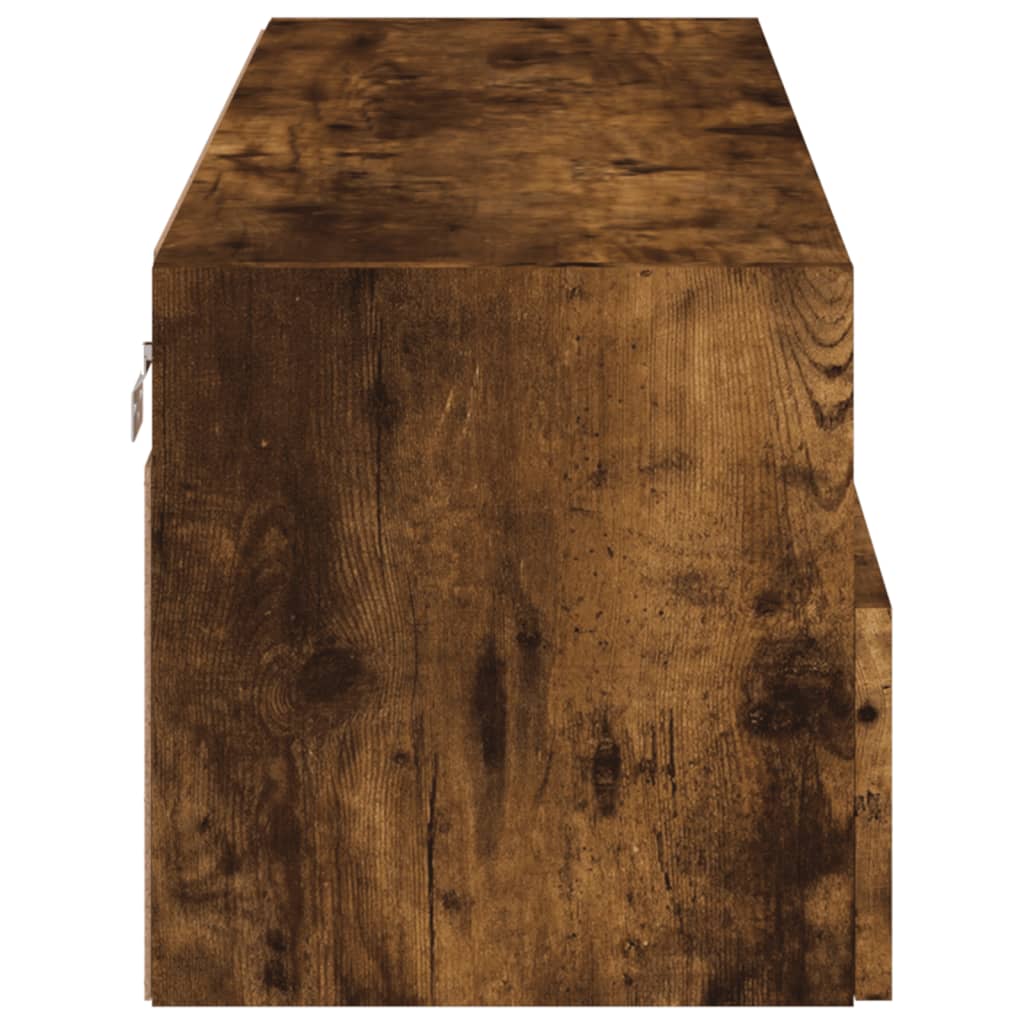 TV Wall Cabinet Smoked Oak 100 x 30 x 30 cm Wood Based Material