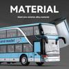 1:30 Business Long Distance Double Decker Bus Alloy Die Cast Metal Model Bus Children's Educational Simulation Toy Holiday Gifts