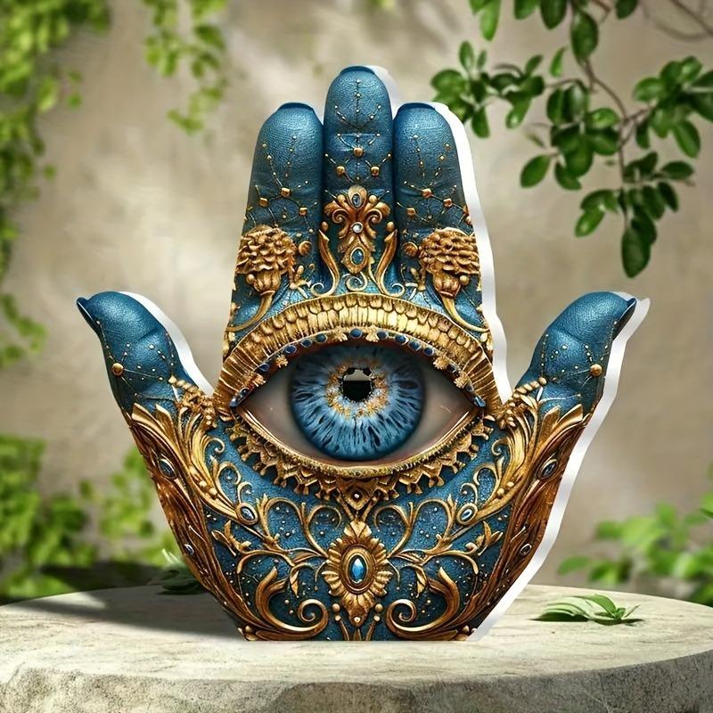 1 Piece, Bohemian Style Acrylic Palm Desktop Sign, Versatile, Suitable for Home, Coffee Shop, Office Desktop, Creative Gift.