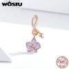 WOSTU Forever & Always Beads 100% 925 Silver Rose Gold Charm Fit Bracelet Pendant DIY Jewelry Making