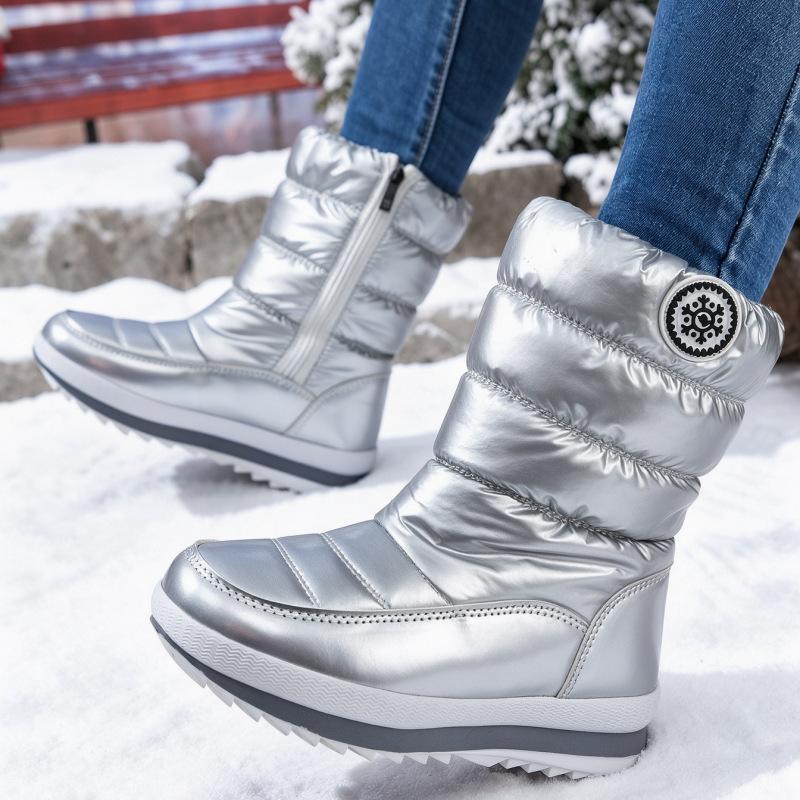 Snow Boots for Women - Waterproof Shoes with Fleece Insulation and Warm Cotton Boots, Anti-slip Shoes