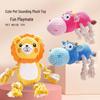 Bite-Resistant Plush Dog Toy: Lion & Hippo Molar Chews To Relieve Pet Boredom