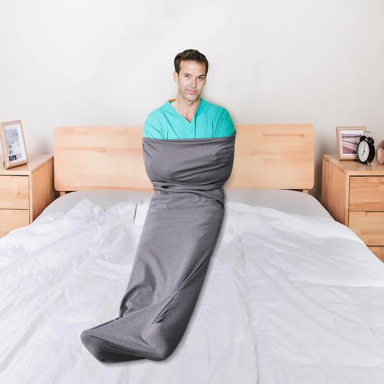Compression Sleep Sack Portable Sleeping Wrap with Hood Stretchable Thin Sleep Sack for Adults Teens Anxiety Relief Alternative To Weighted Blankets