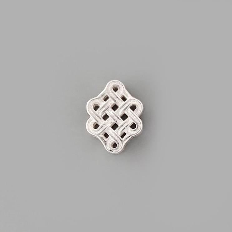 S925 Sterling Silver Chinese Knot Spacer Beads for DIY Jewelry