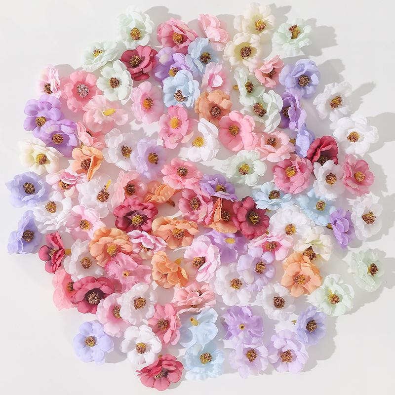 

30/50 шт. Искусственные головки цветов 3 см Искусственные цветы для домашнего декора Свадебное украшение Сделай сам Ремесло Гирлянда Подарочные аксессуары 30PCS