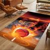 Basketball Sport Design Home Carpet Soft Plush Non-slip Bottom Bedroom Bedside Mat Bohemian Boho Style Housewarming Gift Idea