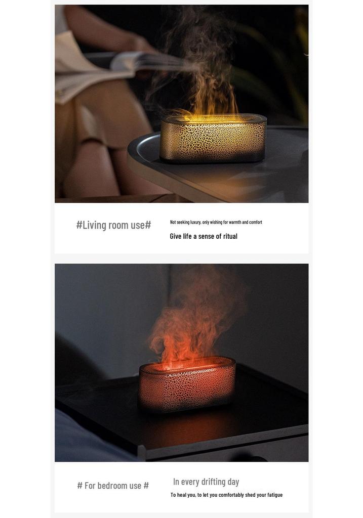 2025 Colorful Flame Aroma Diffuser USB Desktop Light & Humidifier