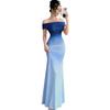 European-American Gradient One-Shoulder Bodycon Maxi Dress